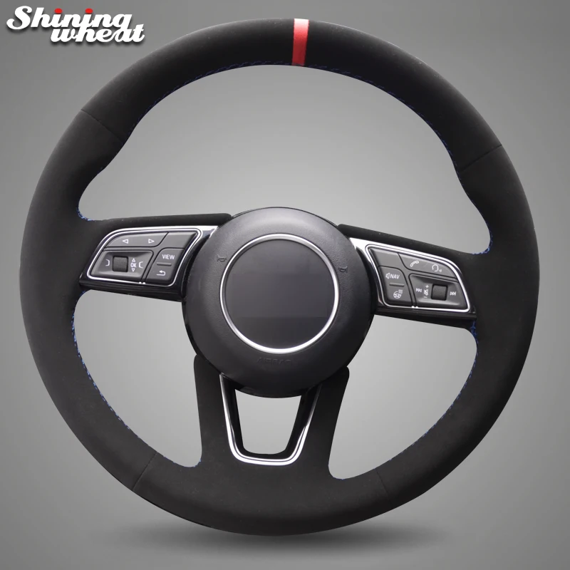 

Hand Sew Black Suede Steering Wheel Cover for Audi A4L A5 2017