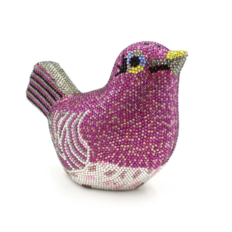 Клатч XIYUAN Bird стразы Фиолетовые женские вечерние сумки дамские сумочки с