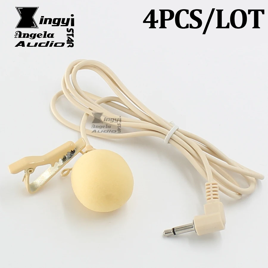 

4Pcs Tie Clip On Lapel Microphone 3.5mm Plug Condenser Lavalier Mic Mike Microfono For Teaching Voice Amplifier Computer Laptop