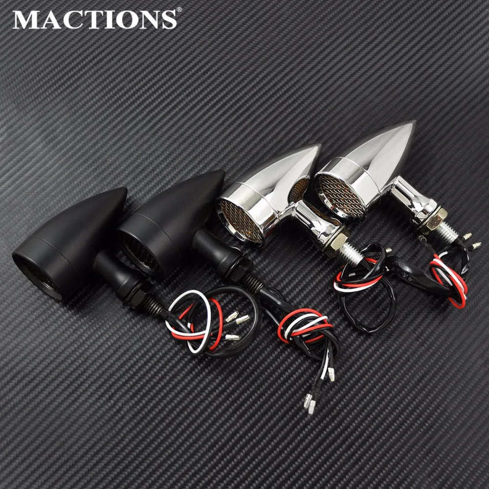 

Motorcycle Aluminium Retro Bullet LED Turn Signal Brake Light Mesh Lens For Harley Chopper Bobber For Yamaha For Honda