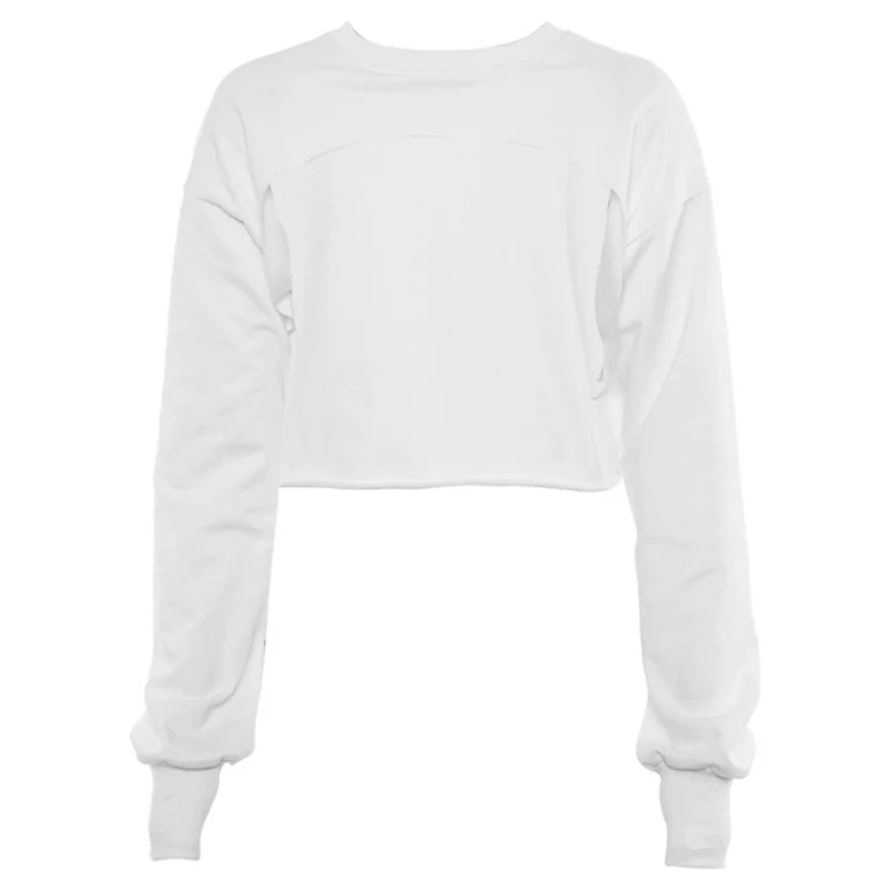 Женский кроп топ с длинным рукавом облегающая дышащая Спортивная футболка