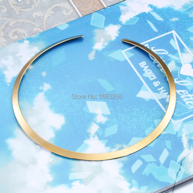 Ожерелье чокер из нержавеющей стали золотого цвета 6 мм|womens gifts|choker necklacedesigner necklace |