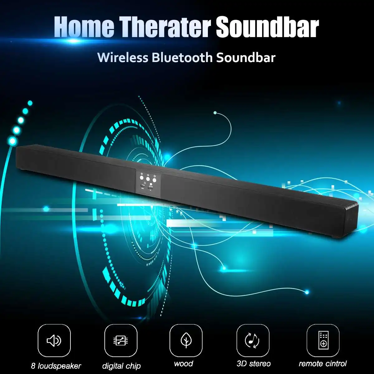 Беспроводной bluetooth Саундбар динамик 4 рога HIFI 5,1 звуковая панель виртуальный объемный звук полный диапазон динамик удаленный домашний ТВ кинотеатр