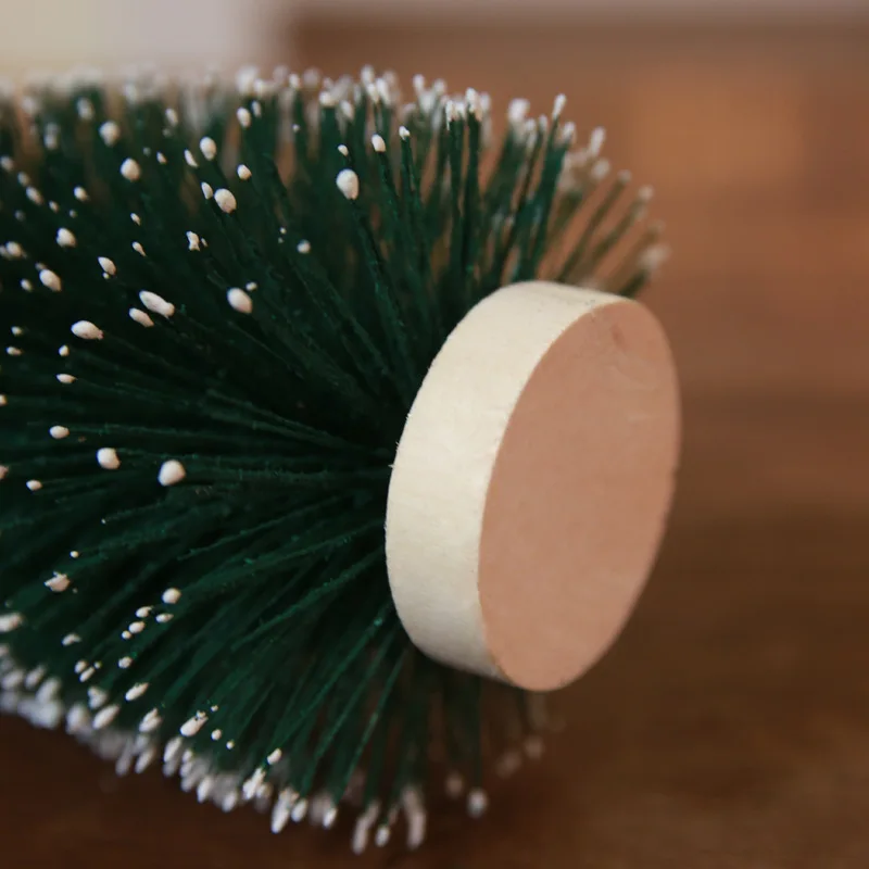 1PCS DIY 15 18 22 29 32CM Christmas Tree Fake Pine Mini Sisal Bottle Brush Santa Snow Frost Village House | Дом и сад
