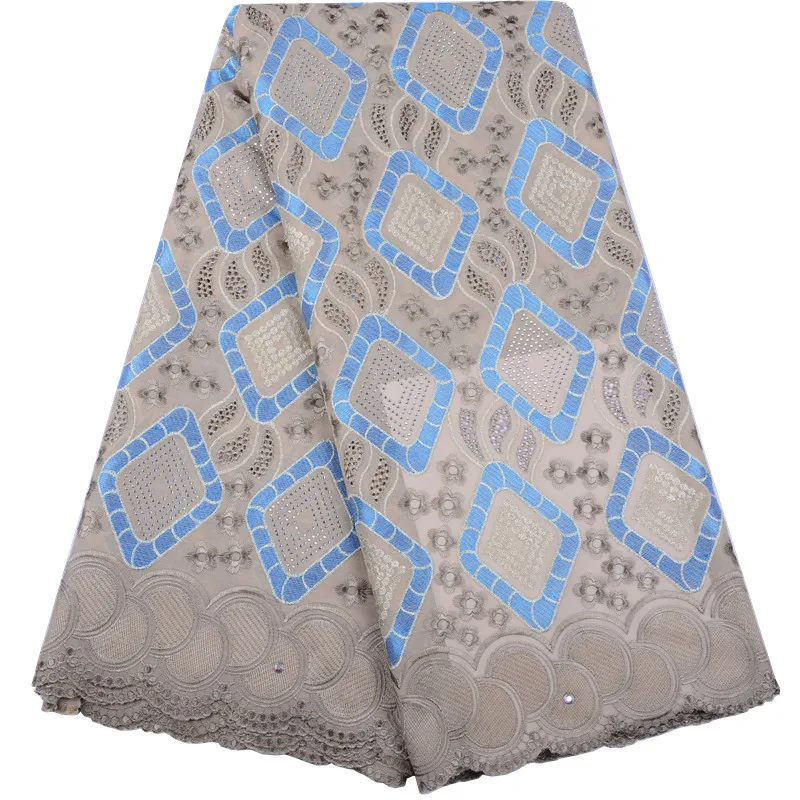 

2019 French Cotton Lace Fabrics Latest Nigerian Swiss Voile Lace Fabrics Rinestones African Lace Fabrics For Wedding/PartyA1527