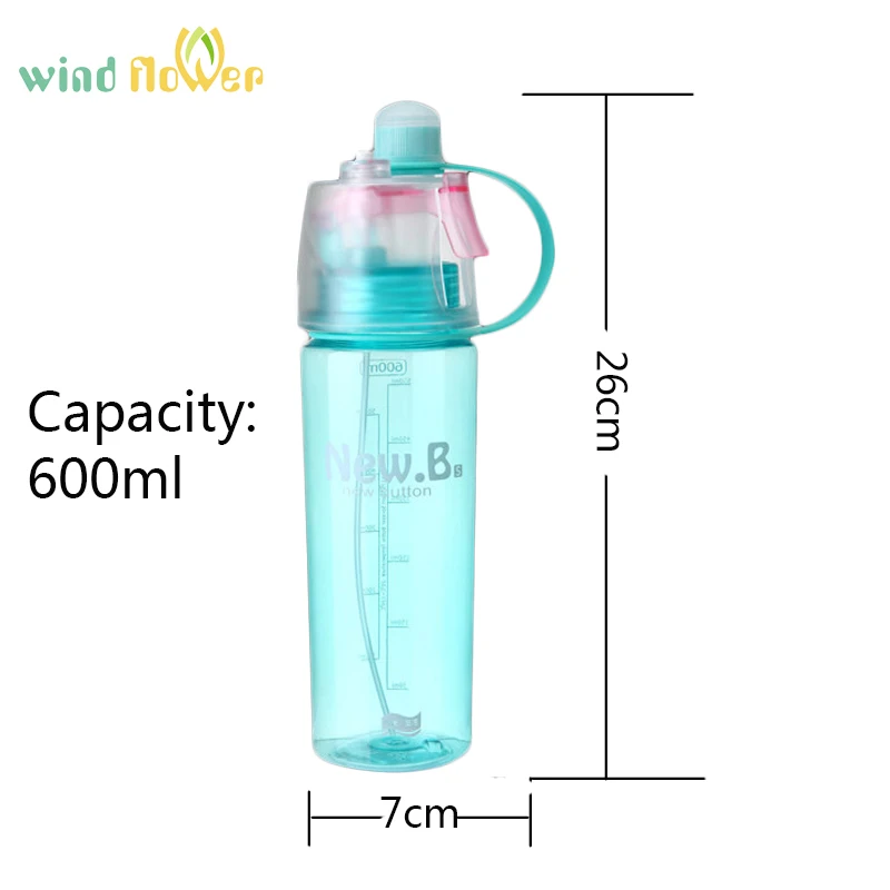 Бутылка для воды с ветровым цветком спорта 600 мл креативная пластиковая бутылка