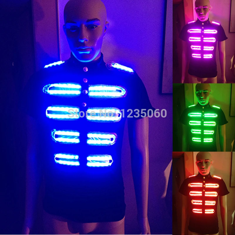 Модный разноцветный светодиодный костюм RGB для танцев выступлений светодиодная