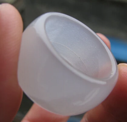 

China natural white jade hand carved band ring