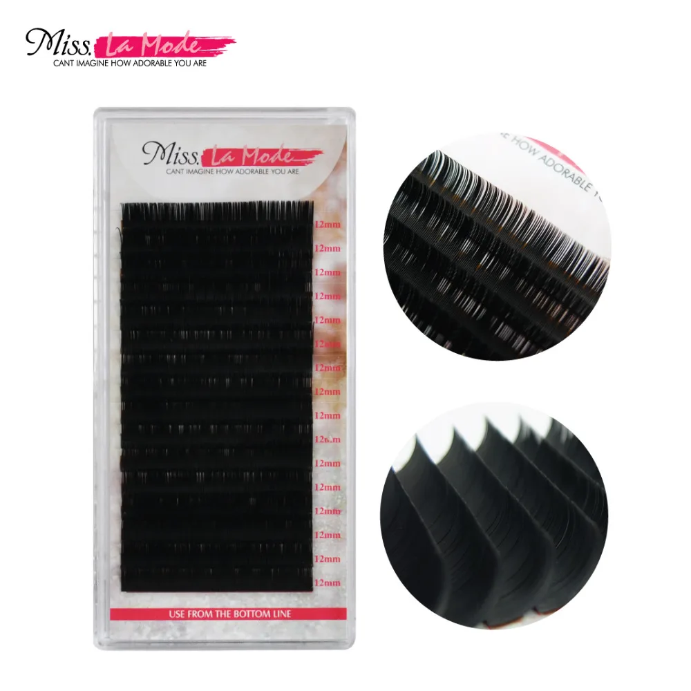 

New Coming Miss La Mode J/B/C/D curl 0.12mm Size Lashes Eyelash Extension