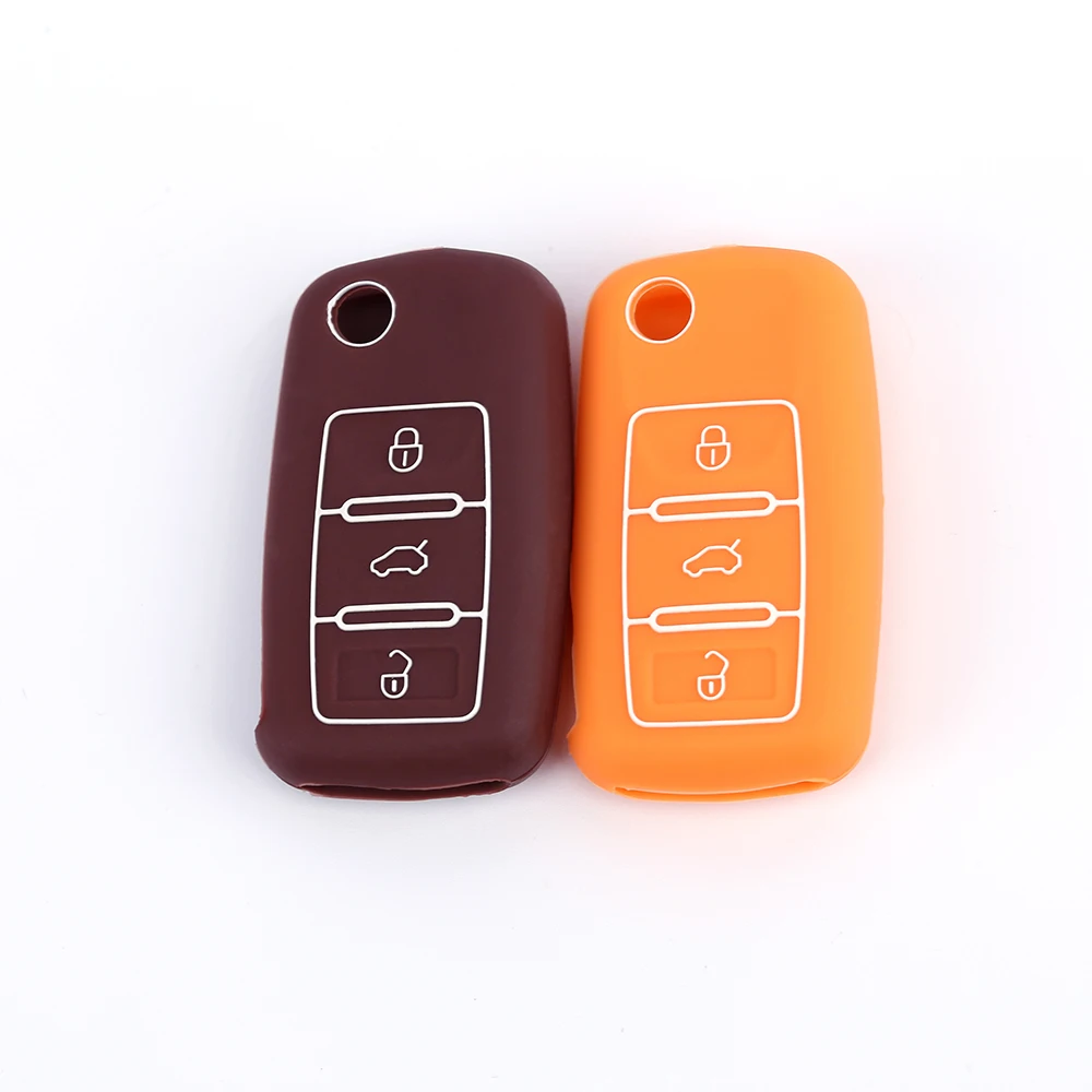 3 кнопки силиконовый чехол для ключей от машины ключ крышка Volkswagen Golf Bora jetta Polo Passat