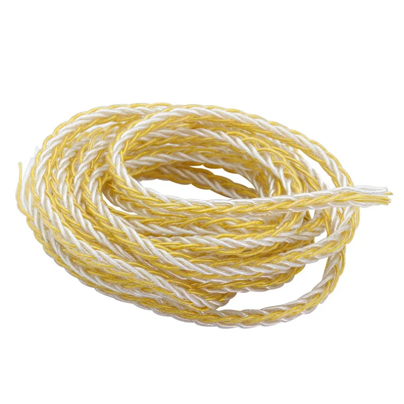 Gold white 1 шт., 8 ядер, 1,2 м, для самостоятельной сборки наушников, кабель для энтузиастов, разъем для наушников MMCX, контактный разъем для наушников, кабель для Shure ED5 SE535, доступно 7 цветов - Цвет: Gold white
