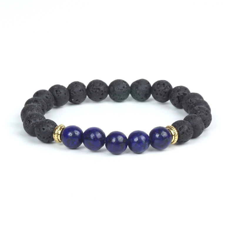 Natural Volcanic Stone Bracelets Charms Women Chakra Healing Yoga Balance Beads Men Black Lava Turquoises Buddha Prayer Jewelry | Украшения