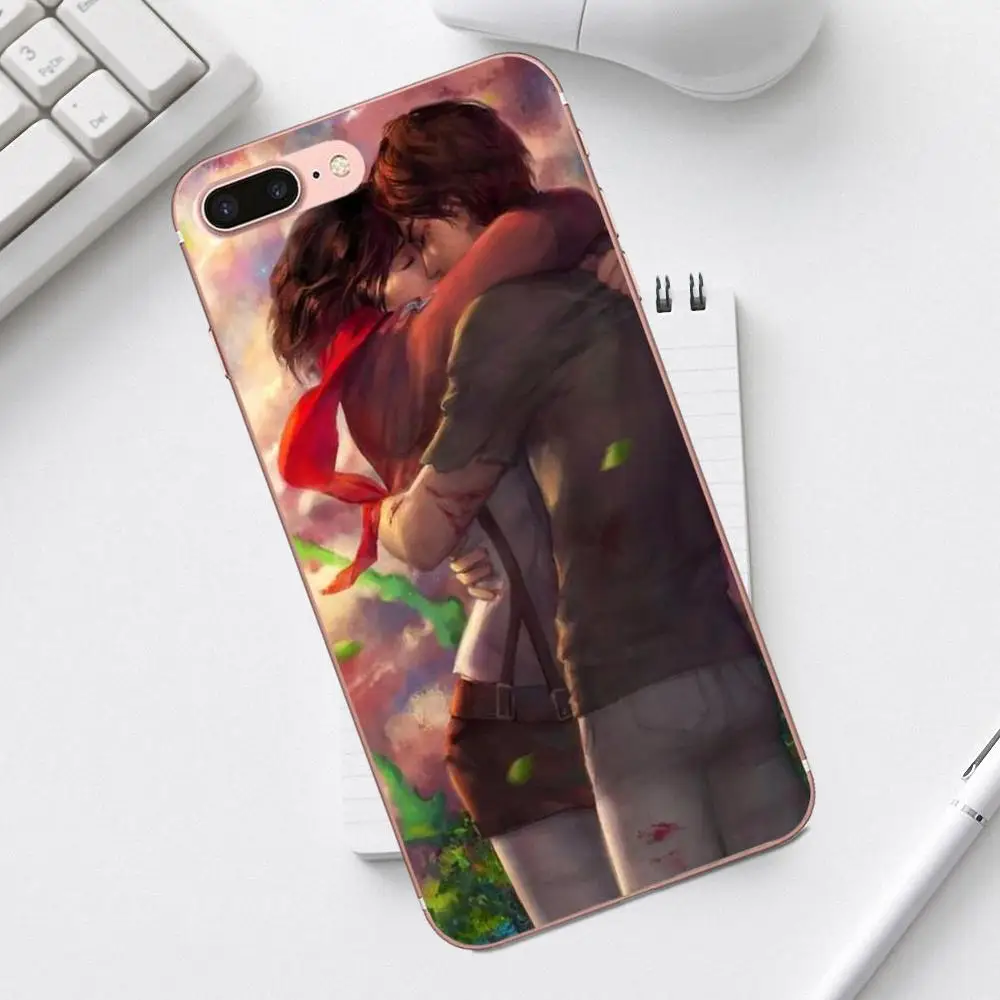 Чехлы из ТПУ для iPhone 4 4S 5 5C SE 6 6S 7 8 Plus X XS Max XR Galaxy A3 A5 J1 J3 J5 J7 2017 атака на титанов Mikasa