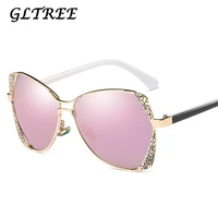 gltree fashion brand quality women sunglasses polarized cat eye vintage sun glasses metal frame eyewear mirror oculos uv400 g249