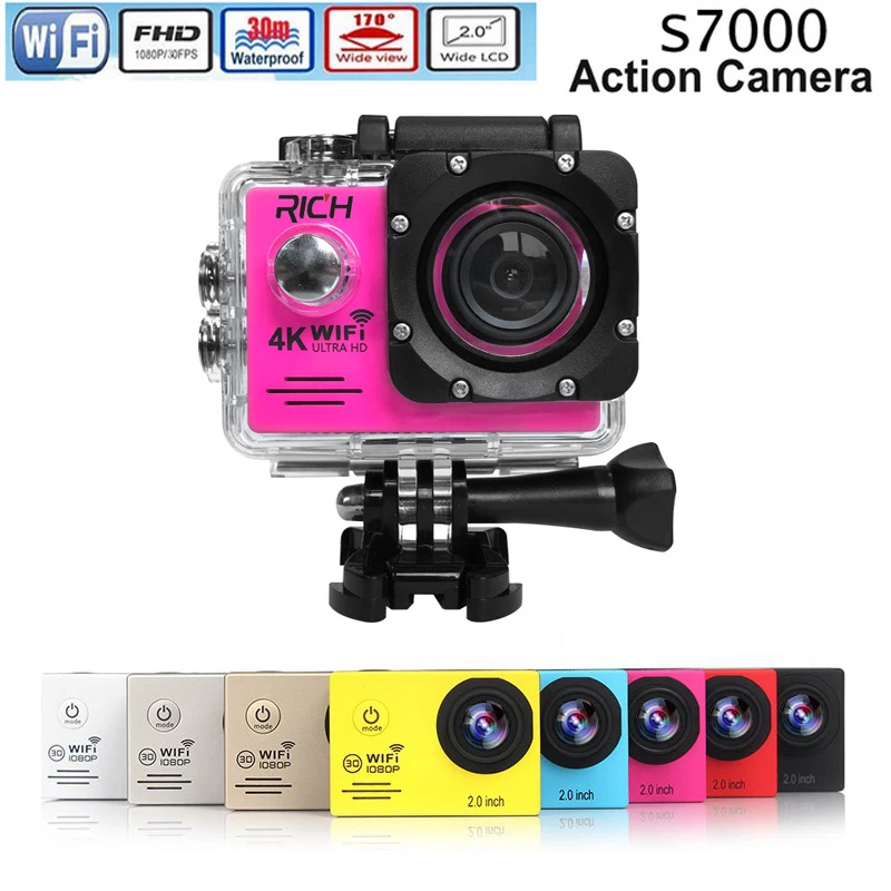 Экшн-камера Novatek96655 wifi HD 1080 p 30Fps шлем голова видео go камера на велосипед pro Водонепроницаемая 30 M Спортивная камера