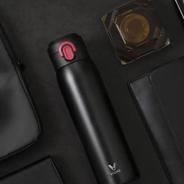 Черный Прочный термос XIAOMI Viomi из нержавеющей стали, 460 мл, умный вакуумный термос, бутылка для воды-s, термос, чашки, портативная бутылка для воды-s - Цвет: Черный