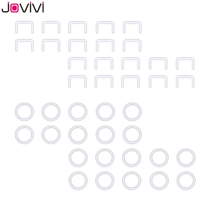 Jovivi 40 шт. 14 г 16 прозрачные гибкие акриловые кольца для перегородки носа фиксаторы