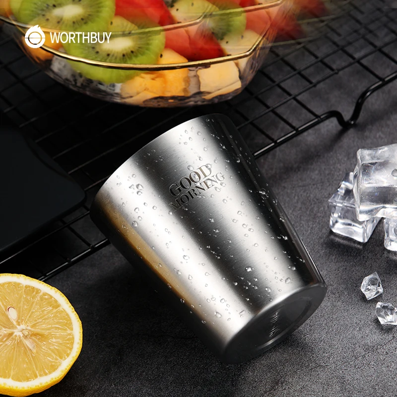 WORTHBUY кофейная кружка с узором 304 для пива из нержавеющей стали кухонная посуда