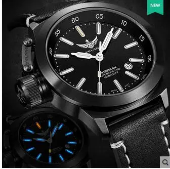 Yelang Мужские автоматические часы тритий светильник T100 Switzerland ETA2824 Move men t 25Jewels военные наручные часы Дата, сапфировое кожа