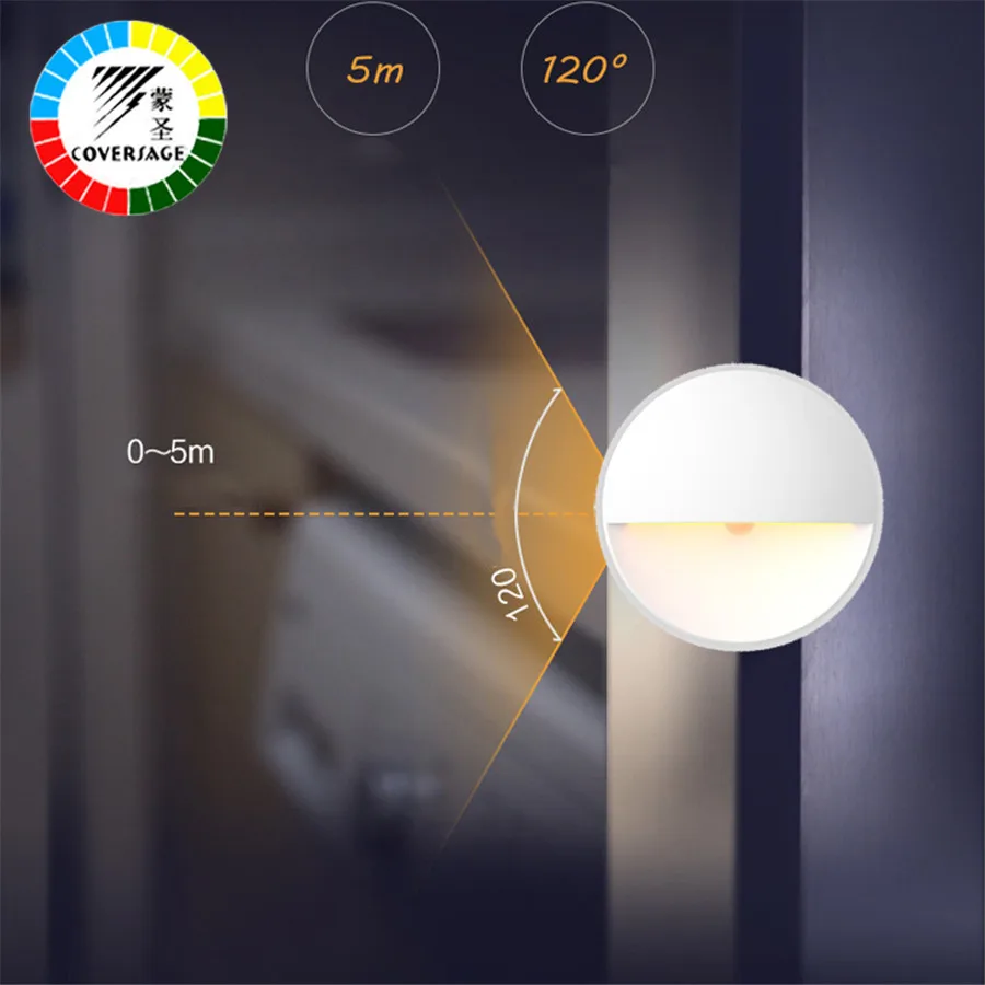 Coversage Smart LED Motion Сенсор ночник аварийного настенный светильник для ребенка спать