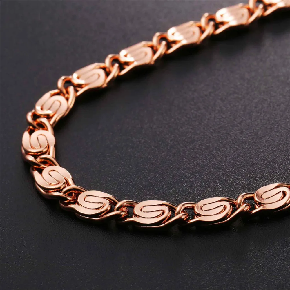 U7 Цепочка На Руку Мужская Улитка Браслет Розовое Золото/Золотой/Серебристый Цвет
