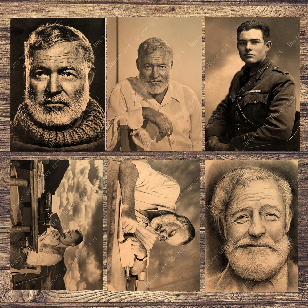 Ernest Miller Hemingway холст живопись винтажные настенные картины крафт плакаты покрытые