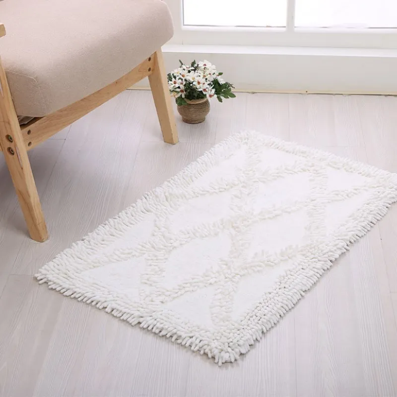 Коврик дверной в европейском стиле противоскользящий Хлопковый матовый решетку