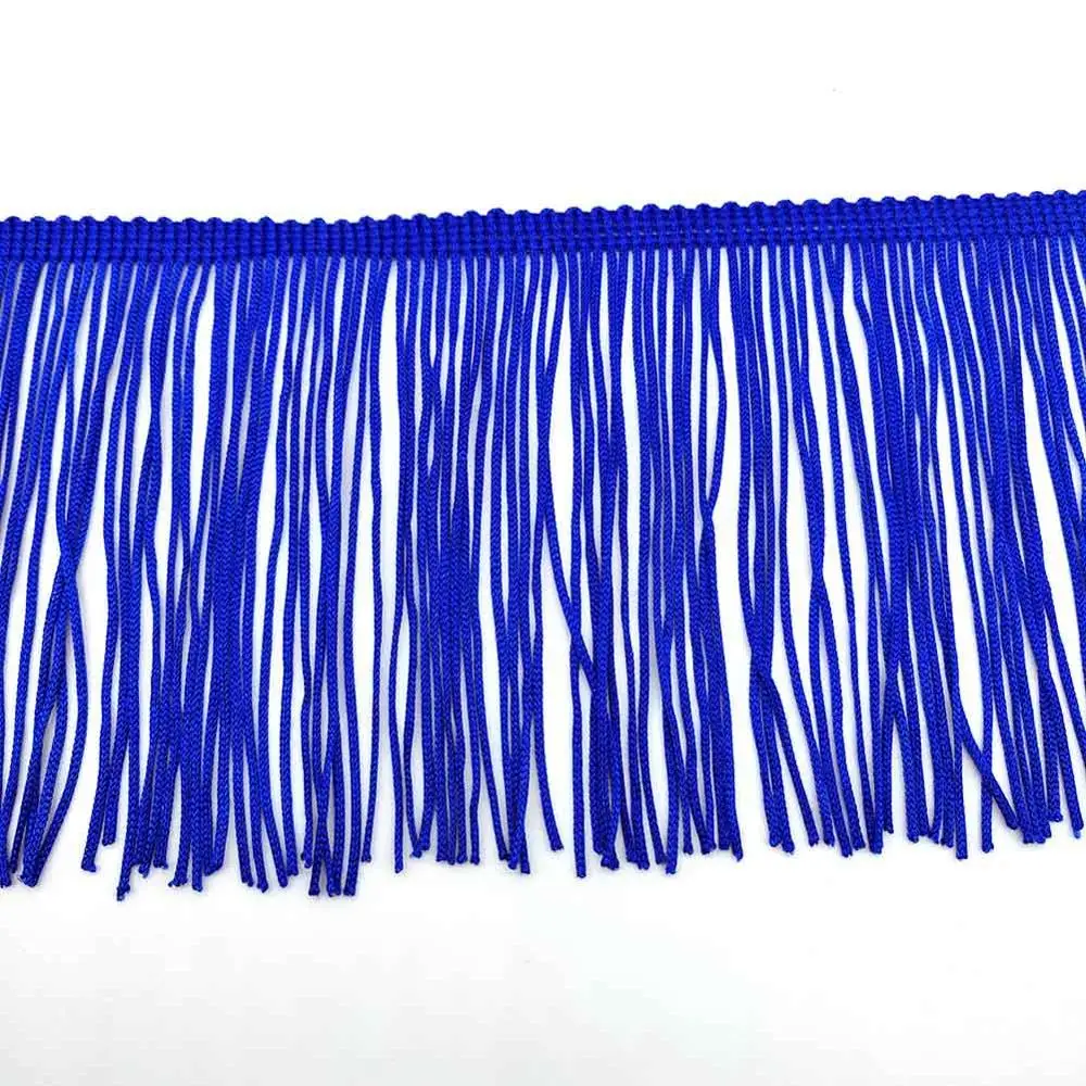 Royal blue 10 ярдов в упаковке, 4 дюйма, ширина, отделка бахромой, кружево, полиэфирное волокно, кисточка, аксессуары, латинское свадебное платье, бахрома на ленте - Цвет: Royal blue