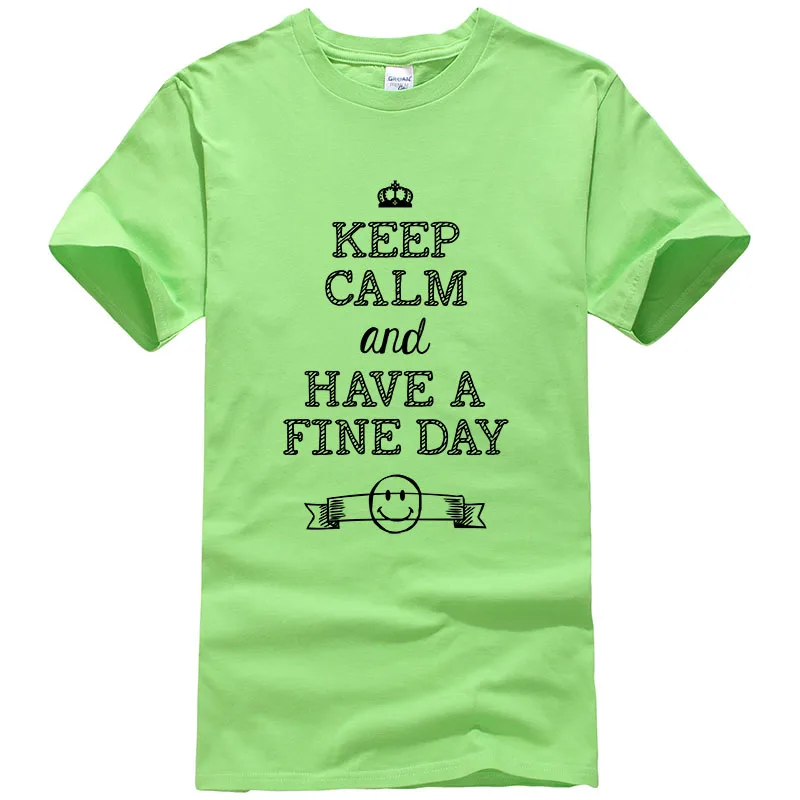 2017 Модные топы надпись Keep Calm And Carry On летняя футболка с принтом мужские и женские