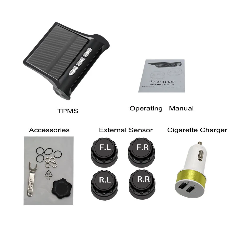 Ритм умный автомобиль TPMS шин давление мониторинга системы Солнечный мощность