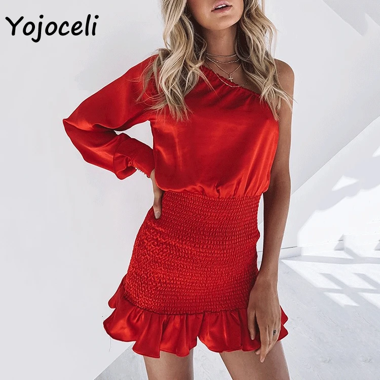 Yojoceli/пикантные вечерние платья с рюшами для клуба женское Облегающее открытым