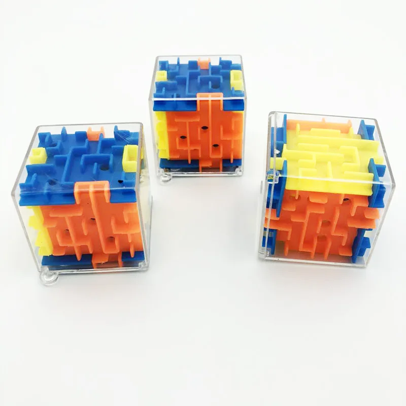 3D куб головоломка Лабиринт стальной шар игра игрушки чехол коробка забавная для
