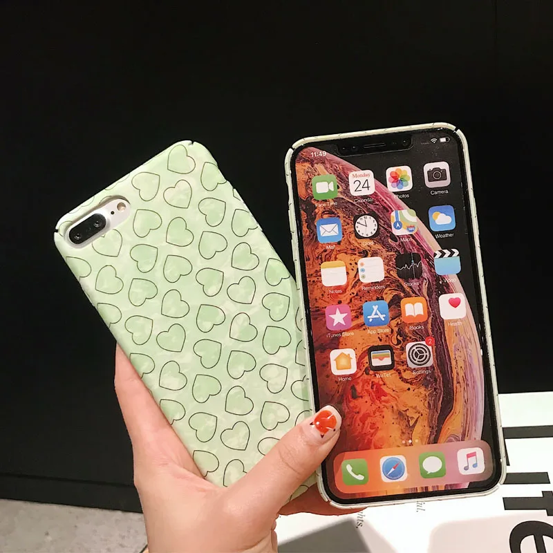 JIBAN маття зеленый в виде ракушки узор любовь телефонные чехлы для IPhoneX S MAX XR X Iphone 6