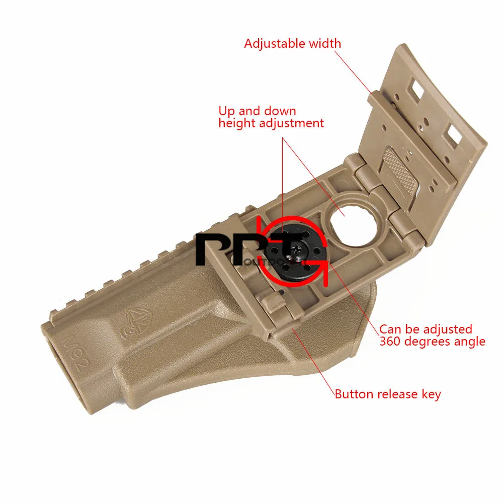 Черный светло коричневый зеленый кобура для Glock 17 22 23 19 M92 P226 1911 с Picatinny Rail Военный