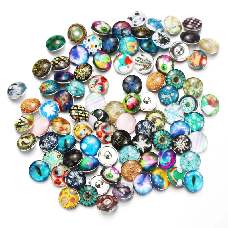 

10pcs/lot Mixed Colors 18mm Glass Snap Button Jewelry Faceted Glass Snap Fit Snap Bracelet Boom Life Snaps jewelry 020904