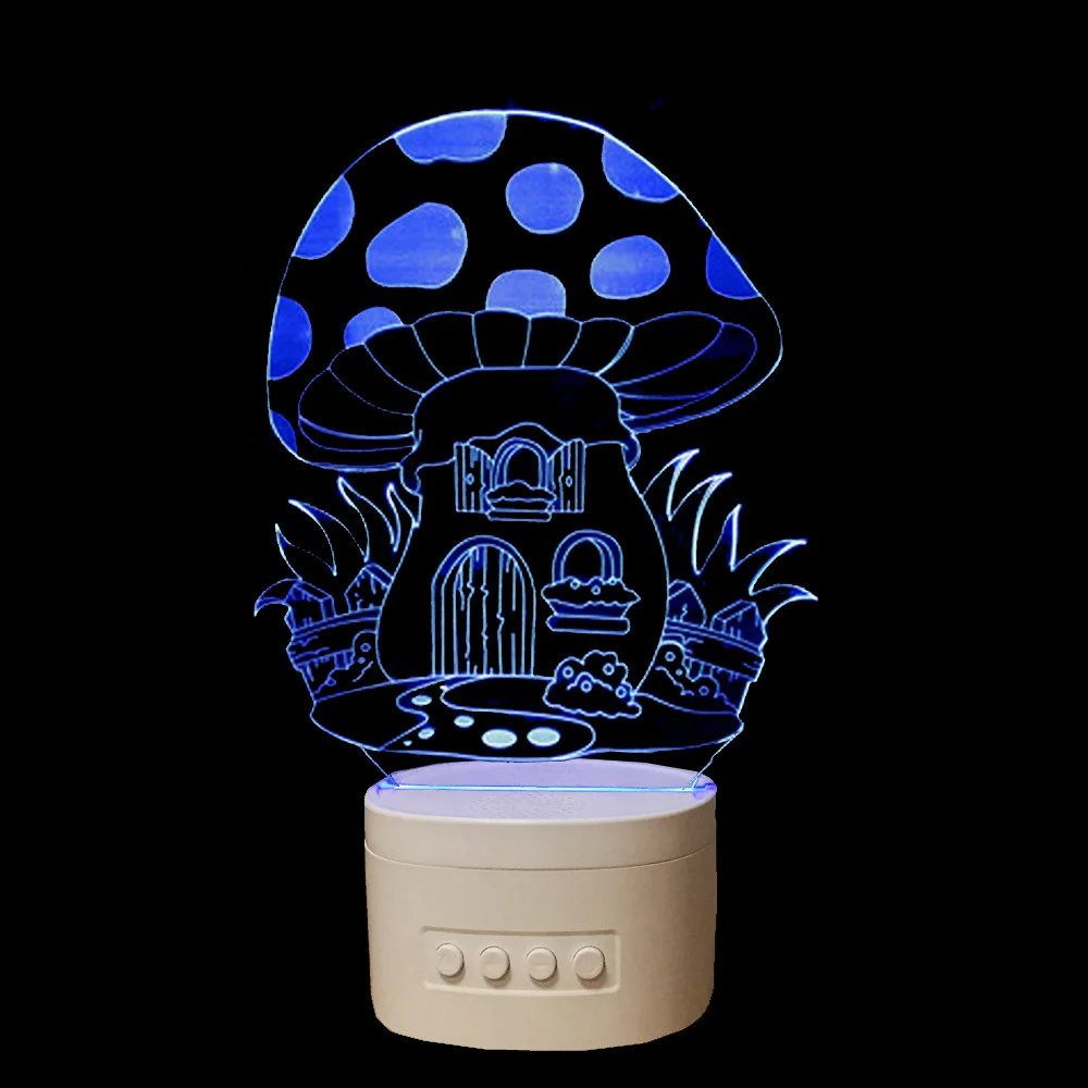 Лампа для дома Bluetooth динамик музыкальный плеер 3D ночник цветной светодиодный