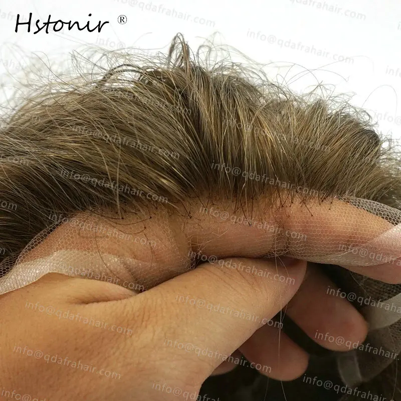 Hstonir 6 дюймов природных прямые волосы мужские тупею швейцарской Кружево и из искусственной кожи мужские конский волос Замена Системы пользовательские База H045