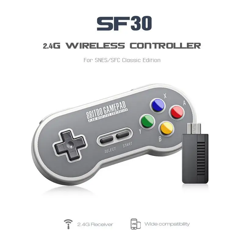 SF30 8bitdo SF30 SN30 2,4G Беспроводной геймпад Ретро пульт управления для коммутатора Android ПК Mac с 2,4G приемник USB Беспроводной геймпада - Цвет: SF30