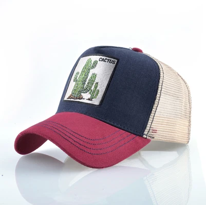 Red1 Cactus Женские летние бейсболки дышащие сетчатые кепка мужские бейсболка с вышивкой кактус бейсболка уличная хип-хоп бейсбольная кепки - Цвет: Red1 Cactus