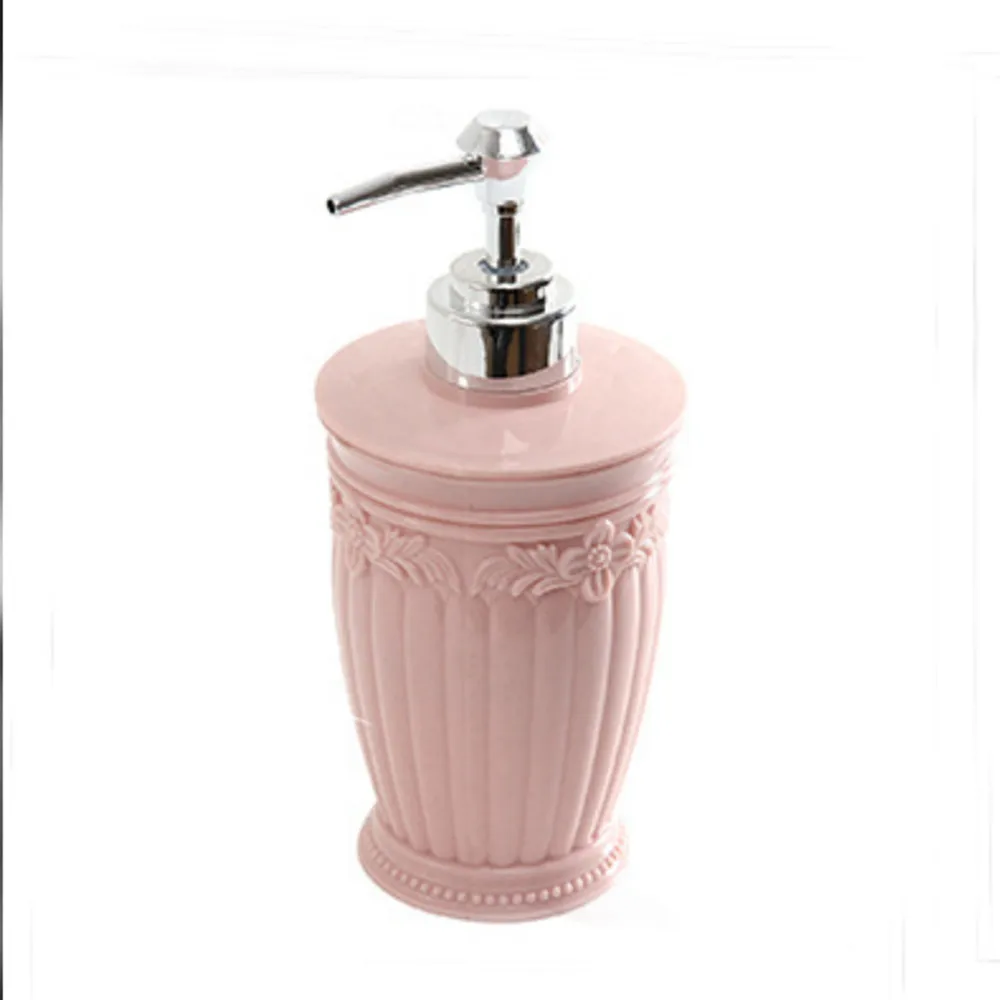 Round pink Смеситель для ванной комнаты диспенсер для жидкого мыла диспенсер для насоса держатель для хранения бутылки дозаторы для шампуня мыла 400 мл - Цвет: Round pink