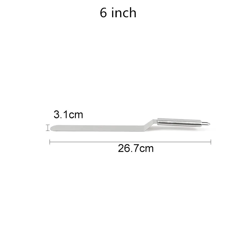Bending 6inch Delidge 1 шт. 6/8/10 дюйм(ов) Нержавеющая сталь масло торт крем лопатка для торта разглаживатель мастики выпечки Кондитерские украшения торта инструмент - Цвет: Bending 6inch