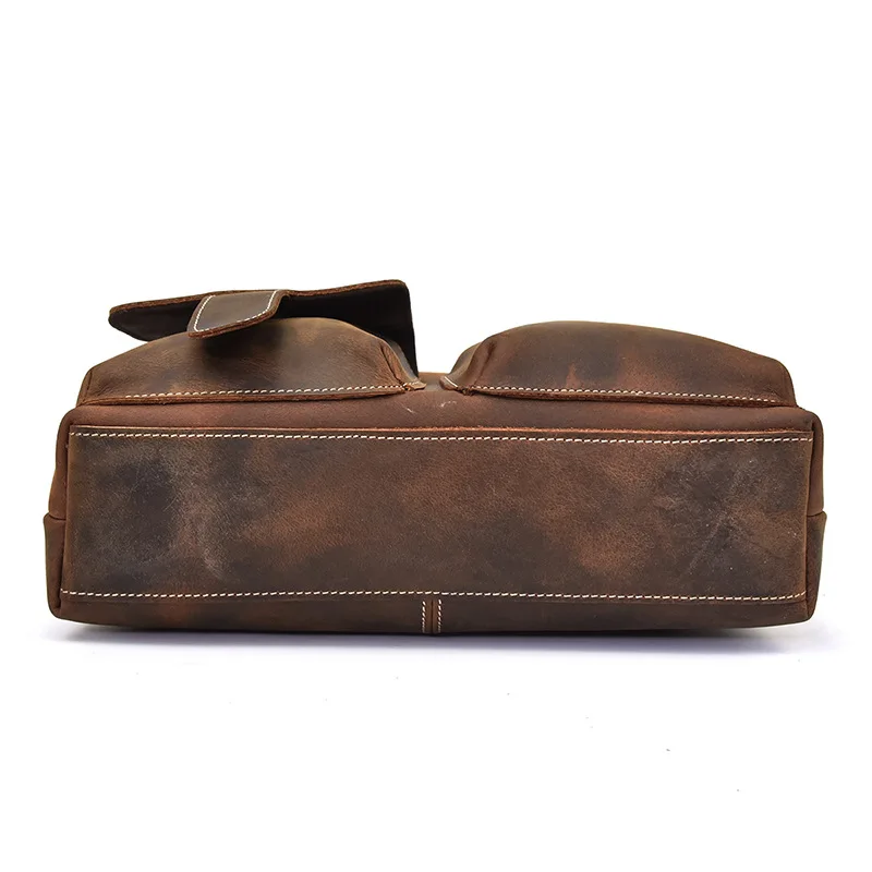 Casual Retro Crossbody Bag Genuine Leather Shoulder Bags Messenger Bags Crazy Horse Man Travel Business A4 Paper Storage Handbag