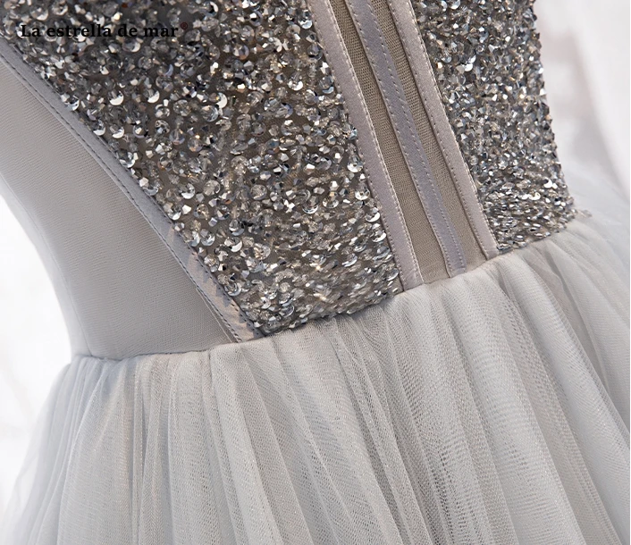 Vestido Подружка невесты boda2021 Новое фатиновое платье с украшением в виде кристаллов