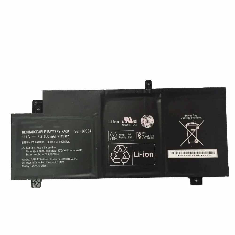 11 1 В 41 Втч 3650 мАч новая Оригинальная батарея для ноутбука SONY Vaio VGP-BPS34 Fit 15 SVF15A