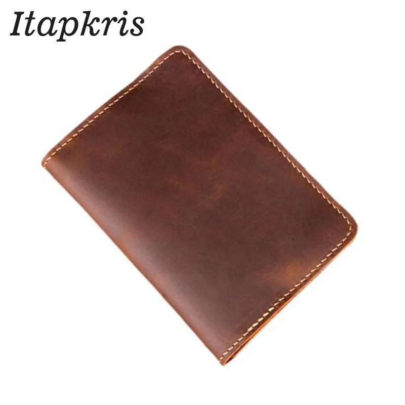 

Itapkris High Quality Genuine Leather Passport Cover Retro Cowhide Business Card Holder For Man Multifunction Passport Case