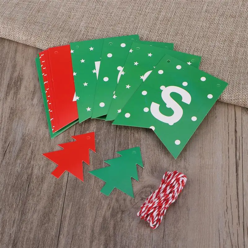 2M Bunting Banners Colorful Paper Merry Christmas Letter Pattern Garland Flags XMAS Tree Pendants Wall Hanging Decoration | Дом и сад