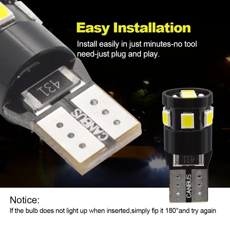 Safego 10x автомобиль T10 W5W 2835 9SMD светодиодные лампы ширина 194 canbus без ошибок LED