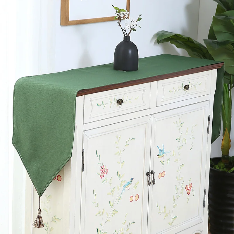 Dark green Современные Простые хлопковые и линейные скатерти для стола, однотонные скатерти для свадебного стола, 14 цветов - Цвет: Dark green