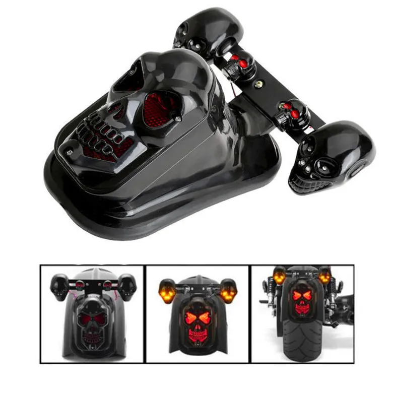 Задсветильник онарь для мотоцикла указатель поворота в виде черепа |