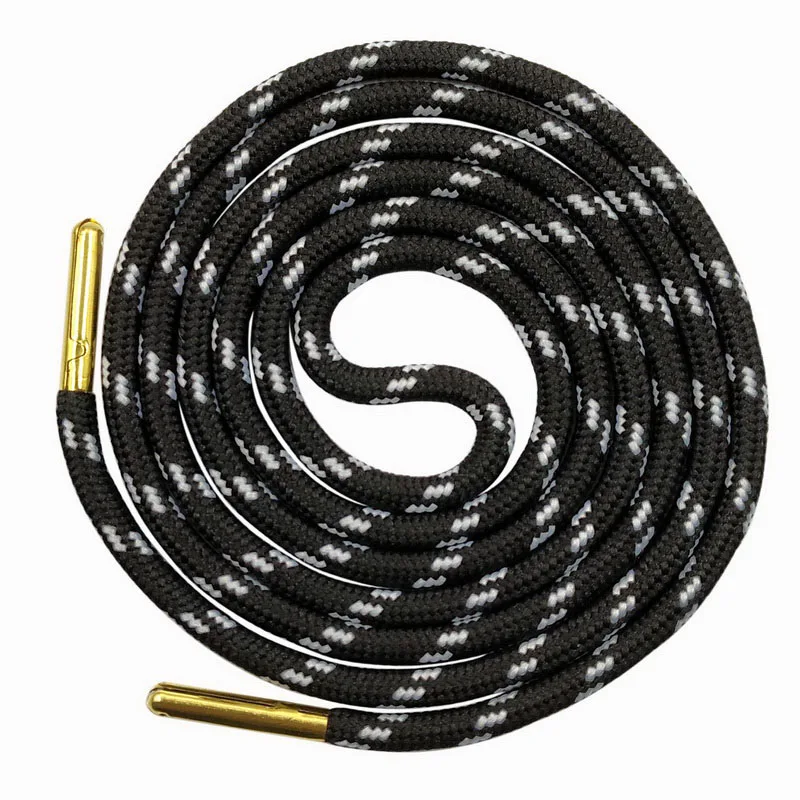 01 Black White JUPHAIR дешевый золотистый металл кончик круглые шнурки подходят для всех видов спорта бег скалолазание шнурки для обуви волнистые точки полосатый полиэстер шнурки - Цвет: 01 Black White
